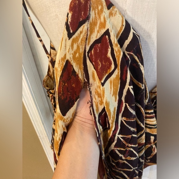 Vintage long dress Erika Brooke Cha Cha size plus 20/40 brown cream - Picture 5 of 9